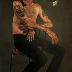 (CreativeWork) Sam Cutler by Jamie Preisz. Oil. Shop online at Bluethumb.