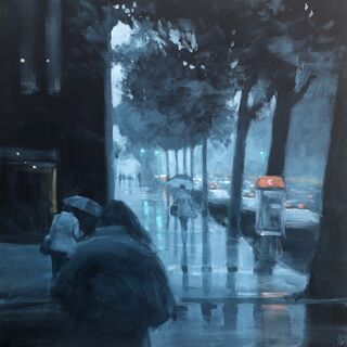 Collins street in the rain