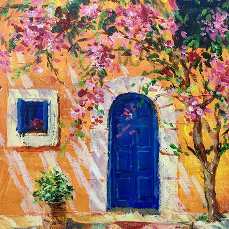 (CreativeWork) The Door to A Secret Garden by Karen Chen. Acrylic. Shop online at Bluethumb.