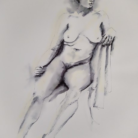 (CreativeWork) Seated female 7 by Maxine Price. Drawing. Shop online at Bluethumb.