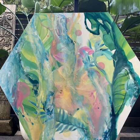 A Vibrant energetic nature inspired piece. Harnessing the energy of the summertime and colours of the tropical fruits and flowers amongst this Season 