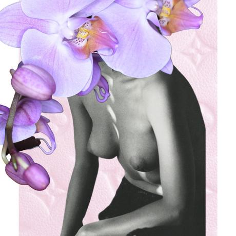 Nude woman with orchid