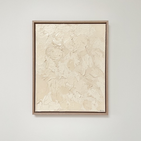 Beige texture artwork, acrylic on canvas framed in Tasmanian oak.