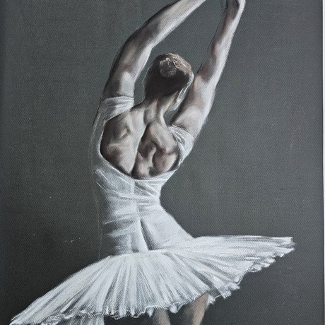 A carefully rendered image of a ballerina.