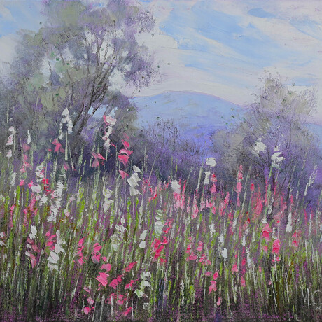 Western Australian Wildflowers Landscape Oil Painting.