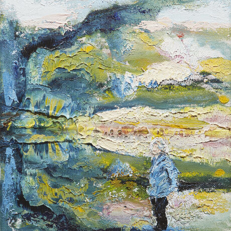 Abstract landscape with figure 