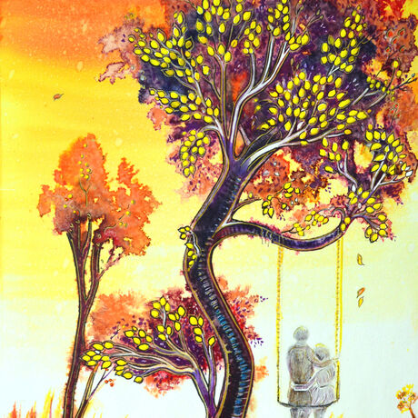 landscape watercolor autumn