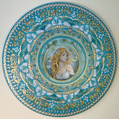 Water Nymph Mandala contemporary Painting on canvas