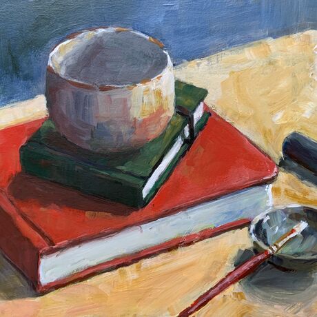 Still life with sketchbooks