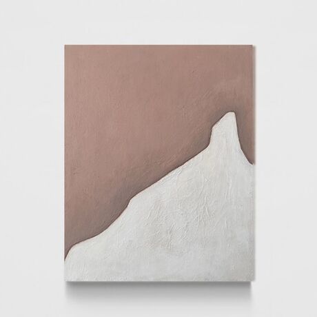 Abstract landscape in peach and cream 