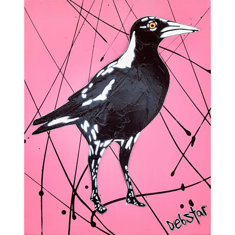 cheeky Australian Magpie Pink Pop