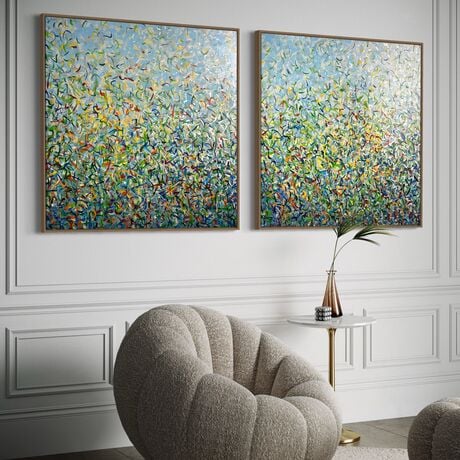 Metallic gold turquoise green blue painting art water sea ocean lake garden Australia bush