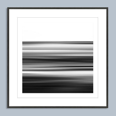 black and white seascape in abstract form