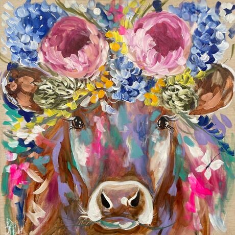 Floral flowers  flower vase  Hamptons style  peony cow jersey cow farm 