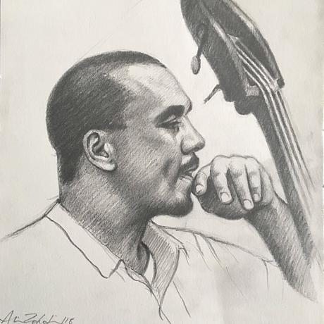 (CreativeWork) Charles Mingus by Ali Zohdi. Drawing. Shop online at Bluethumb.