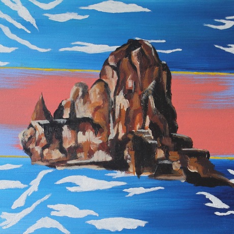 (CreativeWork) Distant Lands by Anna Miocic. Acrylic. Shop online at Bluethumb.