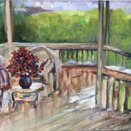 (CreativeWork) View from the deck by Fiona McNair. Oil. Shop online at Bluethumb.