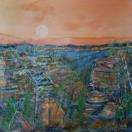 (CreativeWork) Gardens Of Stone by Leanne Jones. Mixed Media. Shop online at Bluethumb.