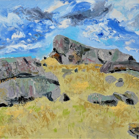 (CreativeWork) Caringa: Seal Rocks at Middle Gate by Christopher Sheehan. Oil. Shop online at Bluethumb.