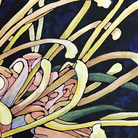 (CreativeWork) Grevillea 4 by Ingrid Russell. Acrylic. Shop online at Bluethumb.