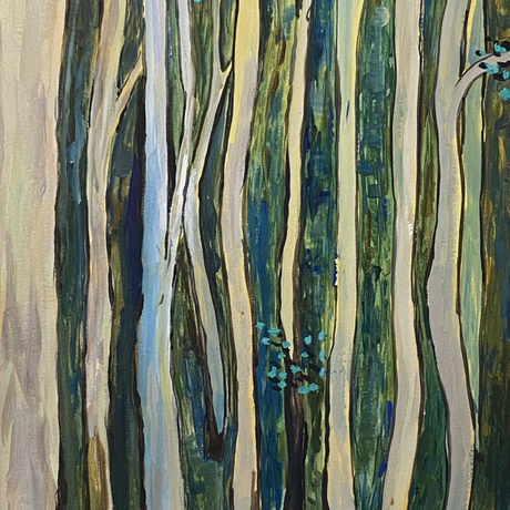 (CreativeWork) Woodland Abstract II by CAGEY ART. Acrylic. Shop online at Bluethumb.