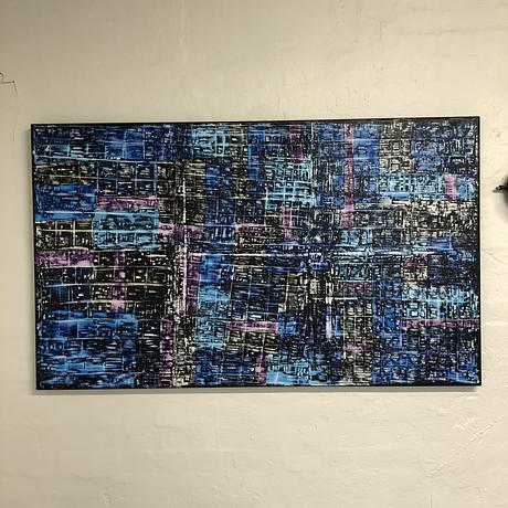 (CreativeWork) Urban Blue  by Elias Baydoun. Acrylic. Shop online at Bluethumb.