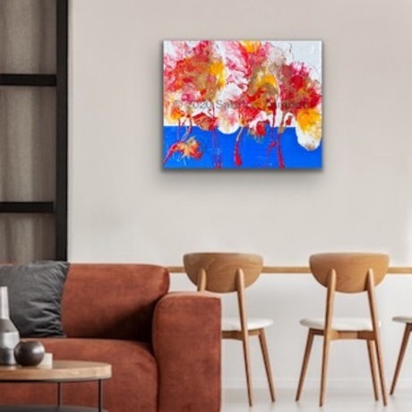 (CreativeWork) Smiling Blossoms  by Sabrina Zambetti. Acrylic. Shop online at Bluethumb.