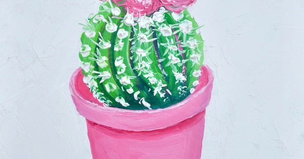 Cactus Flower top Painting