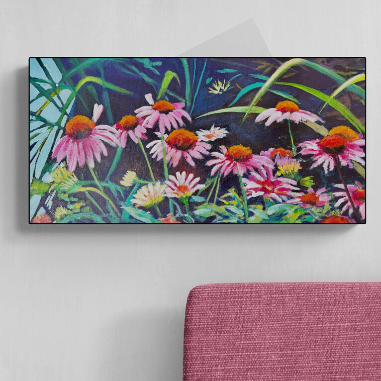 Original Oil painting. Flowers painting. Original art. Abstract flowers art. Wall art. Floral art. Echinacea painting. hot Gift for her