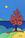 Flame Tree with minimalistic blocks of colour