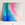 Seascape abstract painting in fluro pink, blush, aqua and blue with copper line accents.