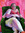 Curvy woman in pink and black underwear sitting on a green chair.