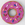 Round donut with pink frosted icing and rainbow sprinkles