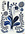 Blue and white abstract plants