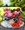 Magenta and Orange Flowers in garden pot on backyard table in nature