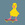 Yellow duck painted on blue-grey background with standing on a skateboard.