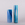 Tall cylinder vase with a mix of blue and white transparent and opaque colours