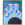 A collection of flowers, painted in a minimalist graphic style, sit nestled in a black vase at the bottom of the work. The flowers are blue and purple floral circles with yellow centres and green leaves. The flowers and vase are outlined in gold and white. The background is seperated into two sections - a dark turquoise at the top, and light blue at the bottom. 