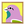 Simple bird profile in yellow and pink