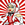 KFC Colonel Sanders as a comic pop art girl smoking a joint. Japanese rising sun flag in the background