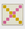 Pink and yellow rounded squares in an X format.