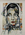 Vintage postage stamp collage with portrait of Audrey Hepburn from the movie Charade.