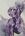 A German Short Haired Pointer focused on something in the distance painted in hues of purple