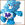 Blue/purple pixelated teddy bear walking on a white background