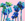 Blue palm trees on a pink background