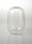 Tall, rounded clear glass vase with opaque white spiral 