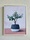 A Penny Jade plant in a pot where the the top half is a charcoal and the bottom half is white. The potted plant in on a dusty rose surface and the background is a warm, slightly textured white. This painting has a contemporary, fresh, slightly feminine feel.