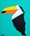 Toucan on a green background