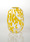 Tall, rounded clear glass vase with opaque yellow spots