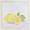 Thick textured oil painting of two lemons inside a soft yellow border.